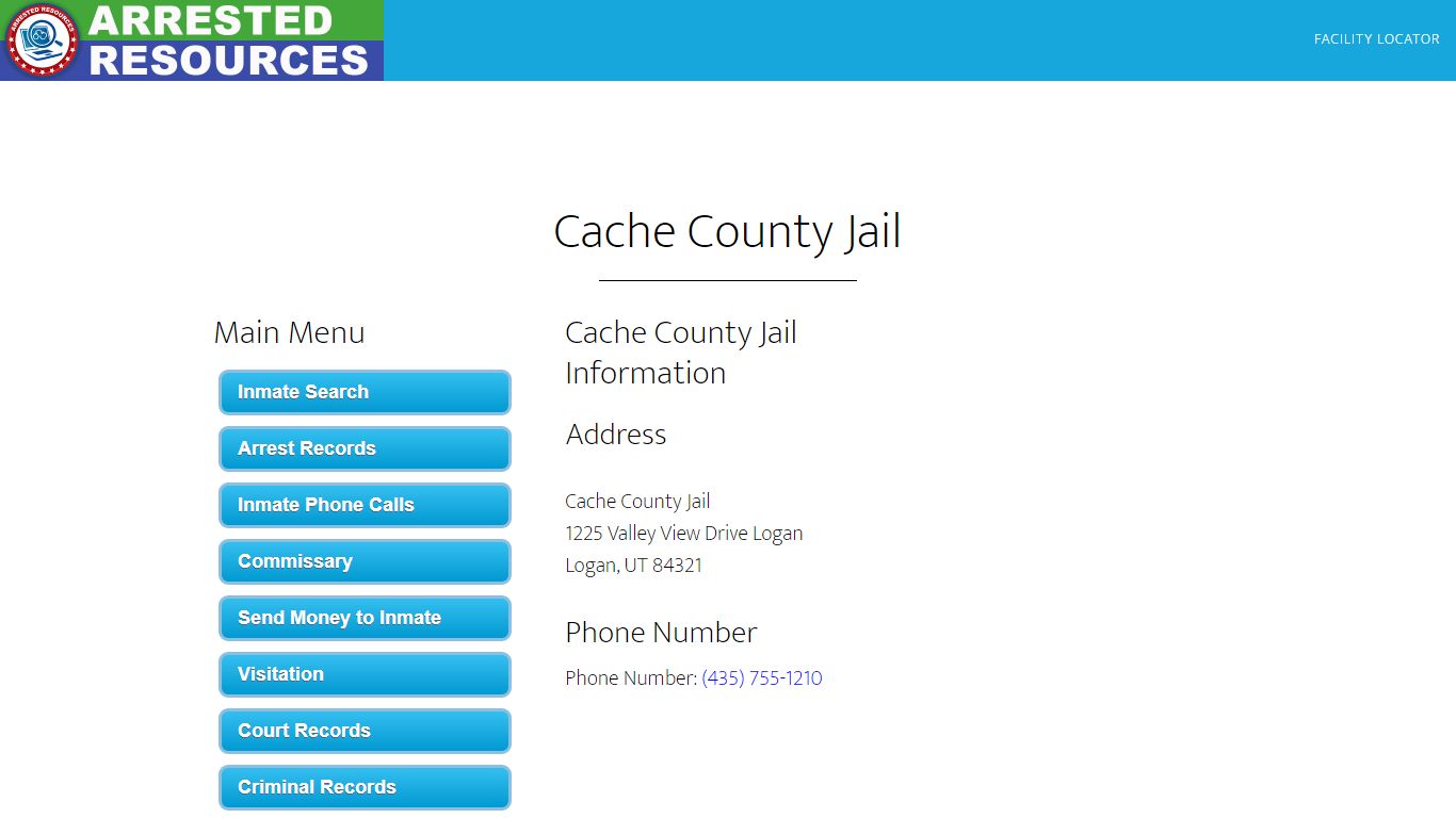 Cache County Jail - Inmate Search - Logan, UT - Arrested Resources